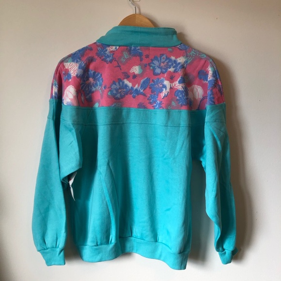 NWT Vintage deadstock sweatshirt -LARGE -retro quarter-zip Sport Modes pullover - Picture 6 of 16